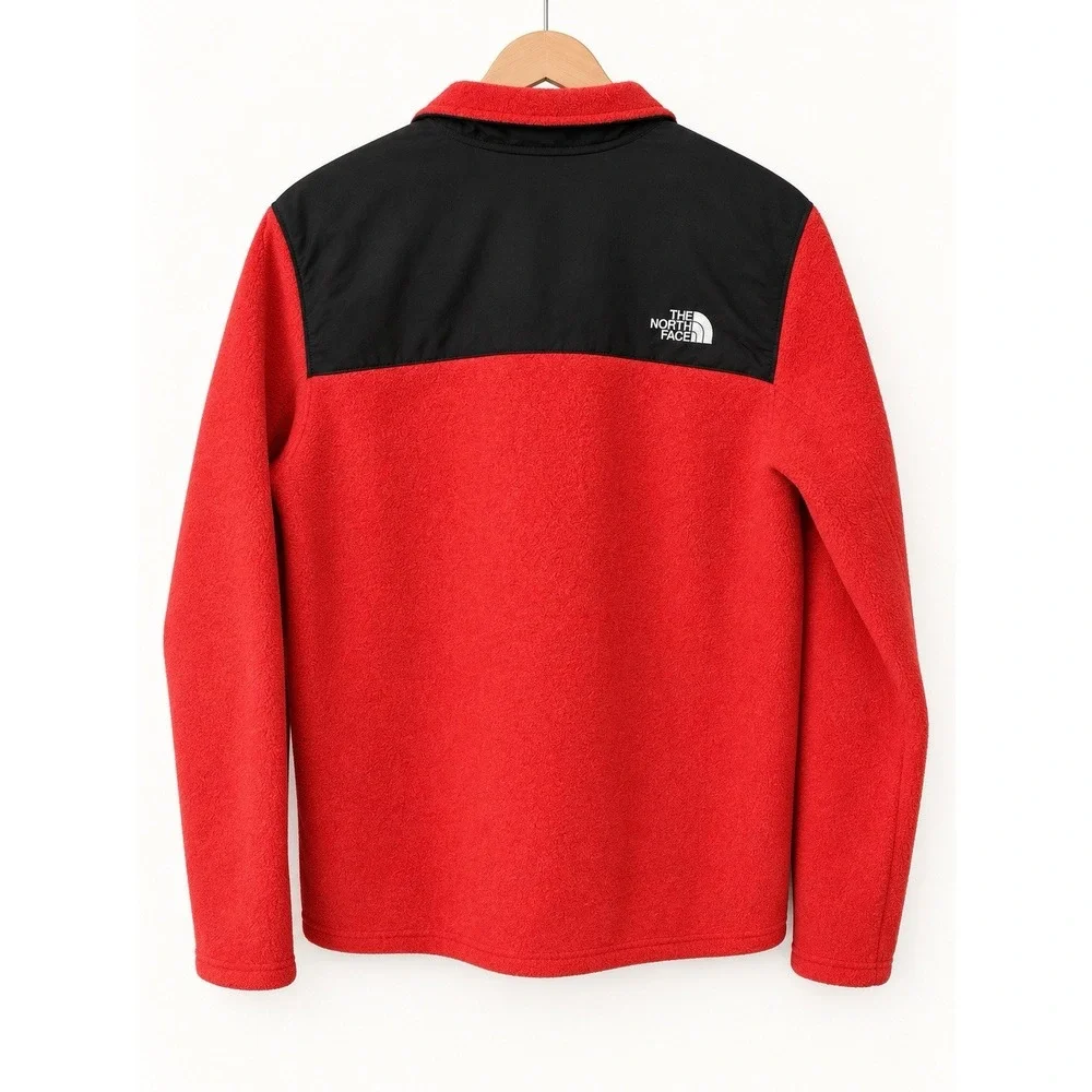 The North Face Denali Mens M Half Zip Red Black Fleece Pullover Jacket Hiking